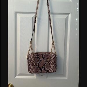 Michael Kors Dark Brown Embossed Leather Bag